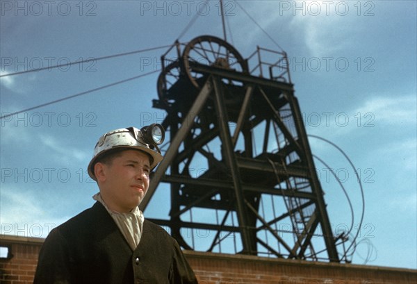 Coal miner at pit head.
