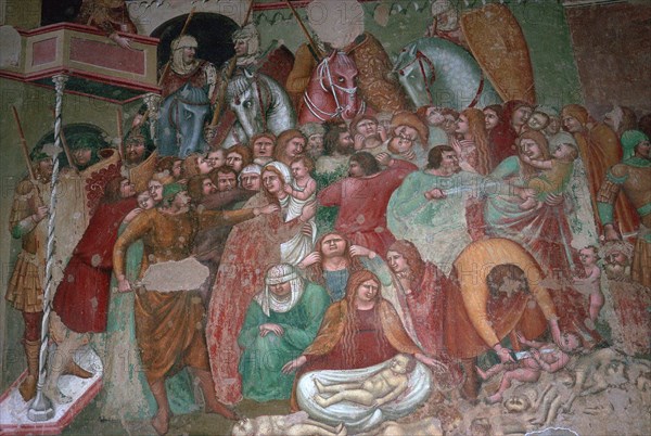 Fresco of the massacre of the innocents, 15th century. Artist: Unknown