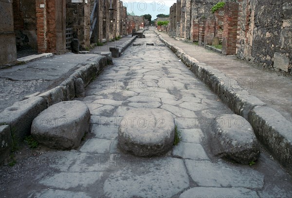 Street in the Roman town of Pompeii, 1st century. Creator: Unknown.