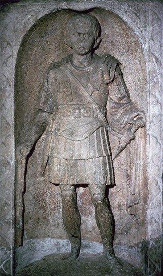 The Roman tombstone of Marcus Favonius Facilis, 1st century BC. Artist: Unknown