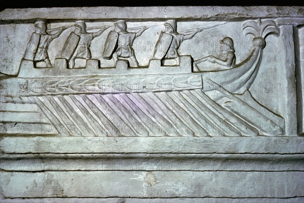 Roman relief of a Roman warship. Artist: Unknown