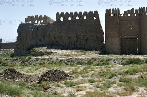 Walls and gate of the ancient city of Bukhara. Artist: Unknown