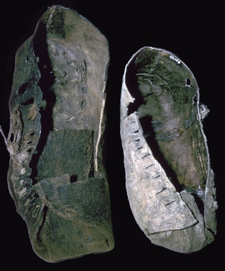 Leather shoes from salt mines, 6th century BC. Artist: Unknown