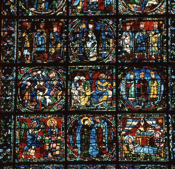 Detail of the Great West Window of Chartres Cathedral, 12th century. Artist: Unknown