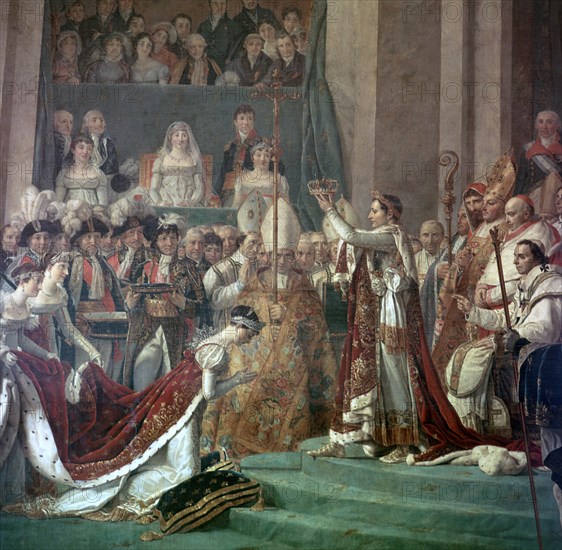 Painting of Napoleon Buonaparte and Empress Josephine, 18th century. Artist: Jacques-Louis David