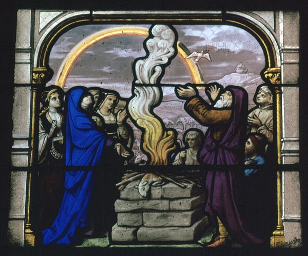 Detail of a stained glass window in Chartres, 19th century. Artist: Unknown