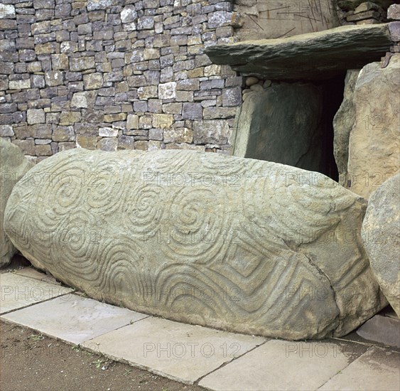 Kerbstone at the entrance to a passage grave, 26th century BC. Artist: Unknown