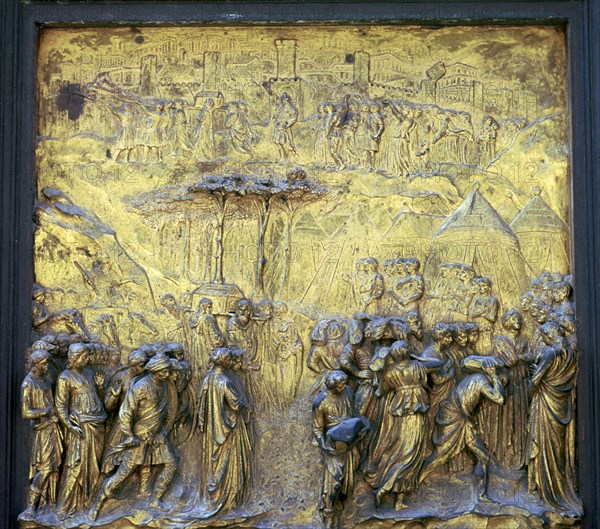 Detail of the Doors of Paradise on the Baptistry, 15th century. Artist: Lorenzo Ghiberti