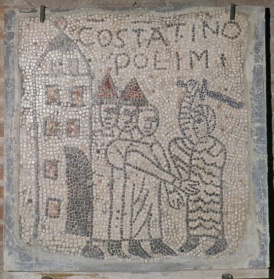 Medieval mosaic of the sack of Constantinople, 5th century. Artist: Unknown