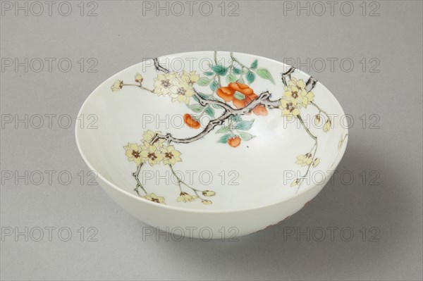 Famille rose bowl with floral decoration, 20th century. Artist: Unknown.