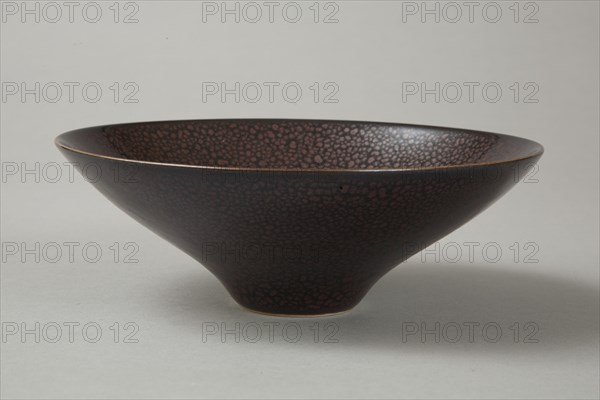 Conical Cizhou-type bowl with spotted iron-rust décor, 1980s. Artist: Unknown.