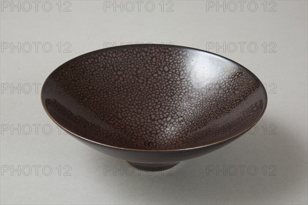 Conical Cizhou-type bowl with spotted iron-rust décor, 1980s. Artist: Unknown.