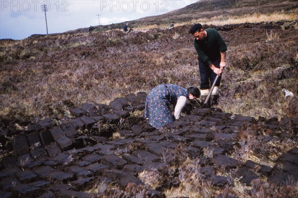 Cutting Peat near Edinbane, Isle of Skye, Scotland, c1960. Artist: CM Dixon.