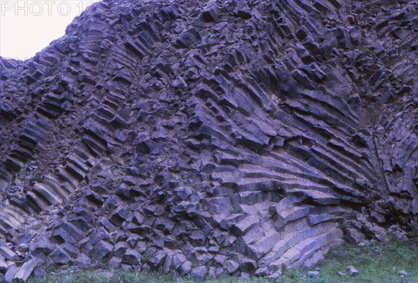 Columnar Basalt at Hljodaklettar (echo cliffs), Northern Iceland, 20th century.  Artist: CM Dixon.