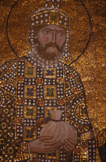 Byzantine Emperor Constantine IX Monomachos, St. Sophia, Istanbul, 20th century. Artist: CM Dixon.