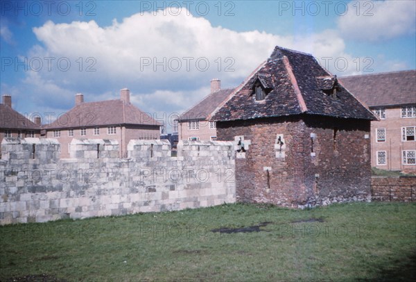 The Red Tower at the end of Yorks Medieval City Walls, 20th century. Artist: CM Dixon.