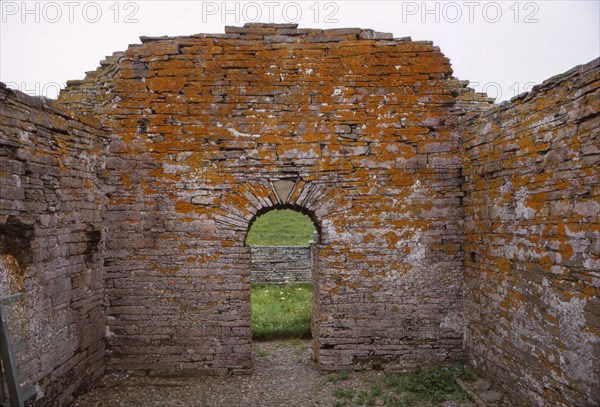 Kolbein Krugas Chapel, c1145, Isle of Wyre, Orkney, Scotland, 20th century. Artist: CM Dixon.