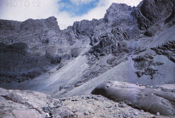 Screes in Coire Lagan, Cuillin Hills, Isle of Skye, Scotland, 20th century. Artist: CM Dixon.