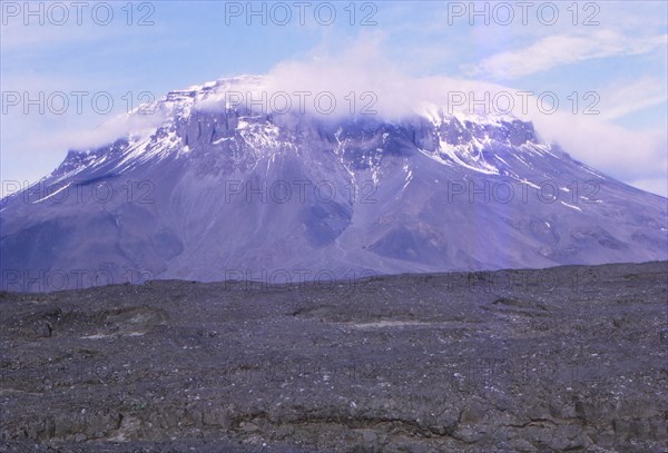 Herdubreid with old lava, Iceland 20th century. Artist: CM Dixon.