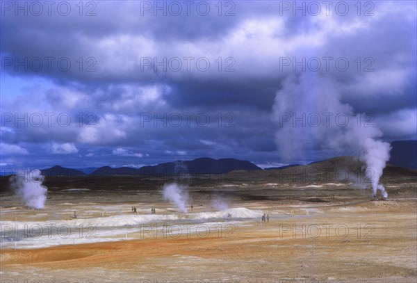 Hot springs at Namaskard near Myvatn, Iceland, 20th century. Artist: CM Dixon.