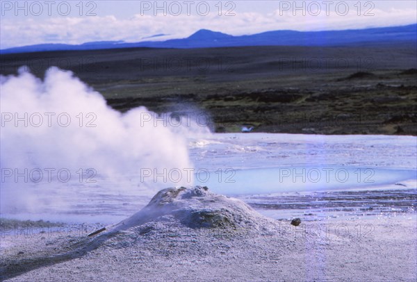 Hot Spring and Calcite Formation, Hveravellir, Central Iceland, 20th century. Artist: CM Dixon.