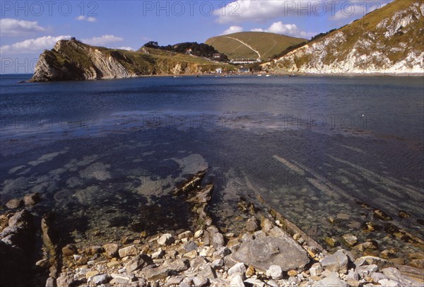 Lulworth Cove from NNE. Purbeck, Dorset, 20th century. Artist: CM Dixon.