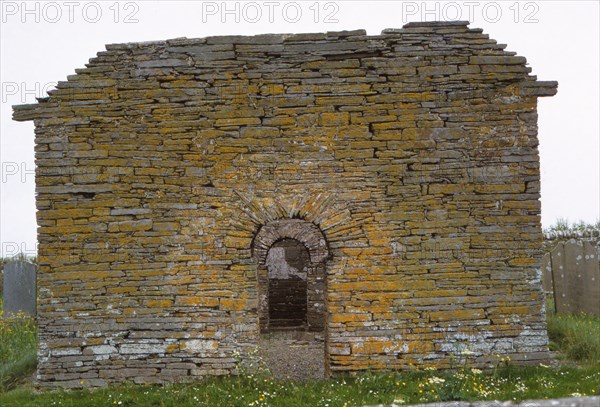 West Doorway of Kolbein Hrugas Chapel, c1145, Isle of Wyre, Orkney, 20th century. Artist: CM Dixon.