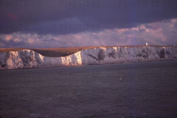 South Foreland Cliffs and Lghthouse from the Sea of Dover, England, 20th century. Artist: CM Dixon.