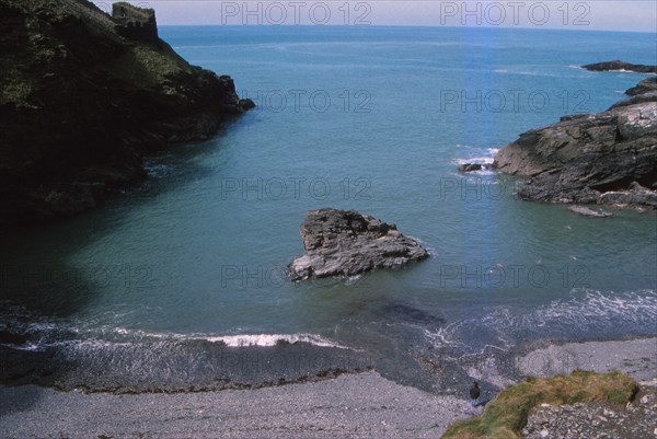 Tintagel Head and Castle, Cornwall, UK, 20th century. Artist: CM Dixon.