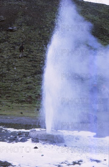 Geyser at Hverageroi, Iceland, 20th century. Artist: CM Dixon.