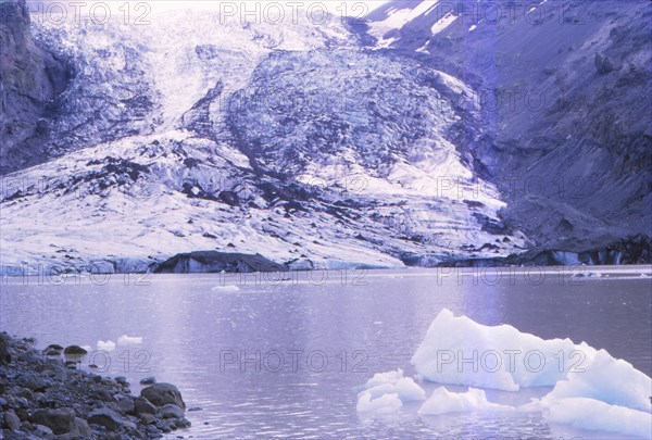 Eyjafjallajokull Glacier lake, Iceland, 20th century. Artist: CM Dixon.