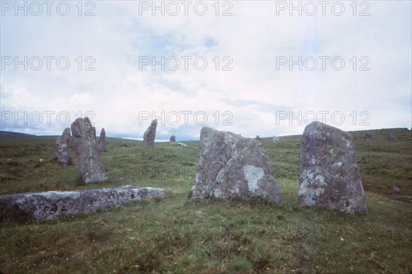 Scorhill Stone Circle, Dartmoor, Devon, 20th century. Artist: CM Dixon.
