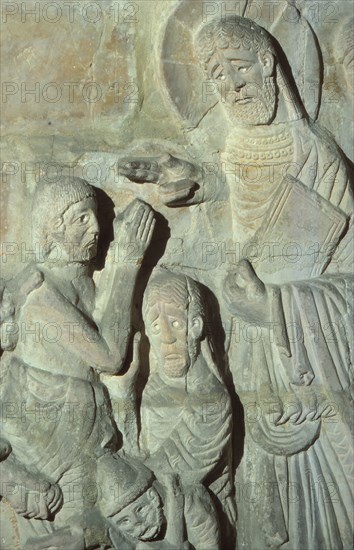 Detail of Christ in Chichester Cathedral, Sussex, England, 20th century. Artist: CM Dixon.