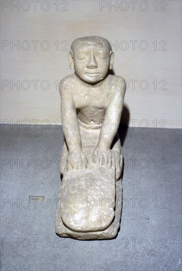 Painted Limestone figure, Egyptian, Old Kingdom, 2400BC-2000 BC Artist: Unknown.