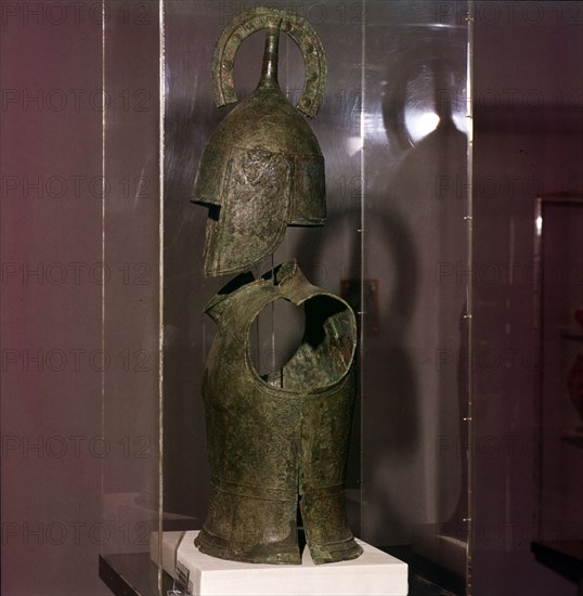Bronze Helmet and Cuirass, late Geometric period, 8th century BC. Artist: Unknown.