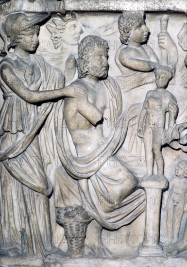 Prometheus creating the First Man, detail of Sarcophagus from Arles, France, c3rd-4th century. Artist: Unknown.