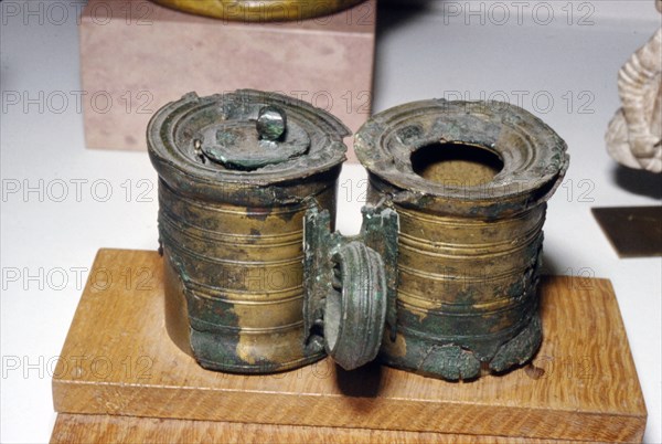 Bronze Roman Inkpots,at Chatillon-sur-Seine. France, c2nd-3rd century. Artist: Unknown.