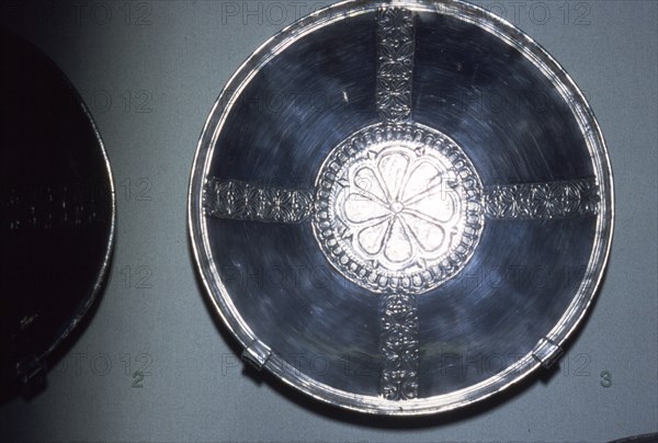 Silver Bowl from Sutton Hoo Ship Burial, Anglo-Saxon, c7th century. Artist: Unknown.