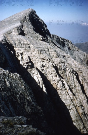 Mt Olympus, Greece, View to West from main summit, c20th century. Artist: CM Dixon.