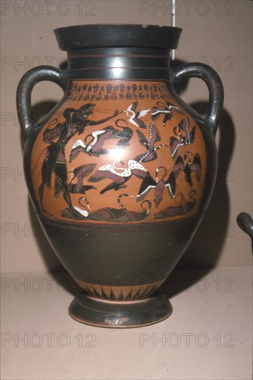 Herakles and Stymphalian Birds, Labours of Heracles, c500 BC.  Artist: Unknown.