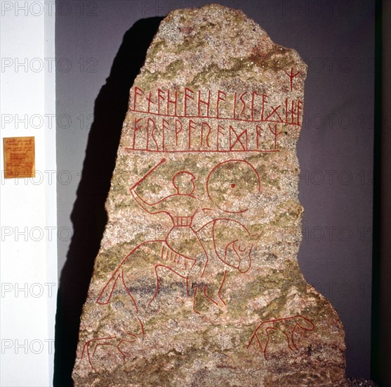 Runestone from Mojra Hagby in Uppland, Sweden, 6th century Artist: Unknown.