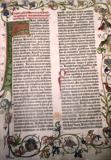Gutenberg Bible, 42-line Bible printed in Mainz, 1455. Artist: Unknown.