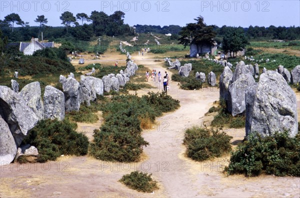 Carnac, Brittany Alignments at Kermario,  Neolithic, 4500-2000 BC, (c20th century) Artist: CM Dixon.