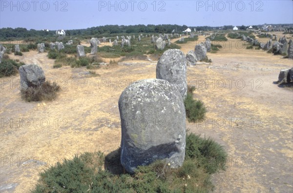 Carnac, Brittany Alignments at Menez, c20th century. Artist: CM Dixon.