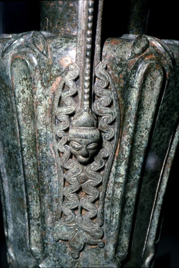 Detail of Celtic Bronze Flagon from Durrnberg near Hallein, Austria, late 5th century BC. Artist: Unknown.