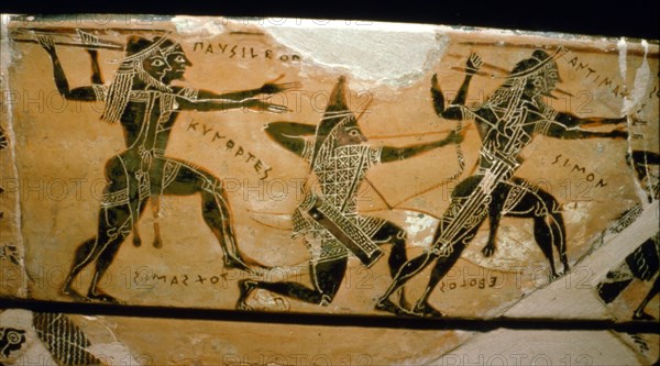 Detail from the Francois Vase, Etruscan Tomb Find, c6th century BC. Artists: Ergotimos, Kleitias.