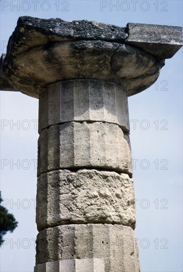 Doric column, in Temple of Hera, Olympia, Greece, c7th century BC. Artist: Unknown.