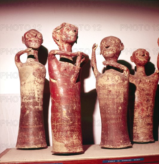 Terracotta Idols from House of the Idols, Citadel of Mycenae, Greece, 13th century BC. Artist: Unknown.