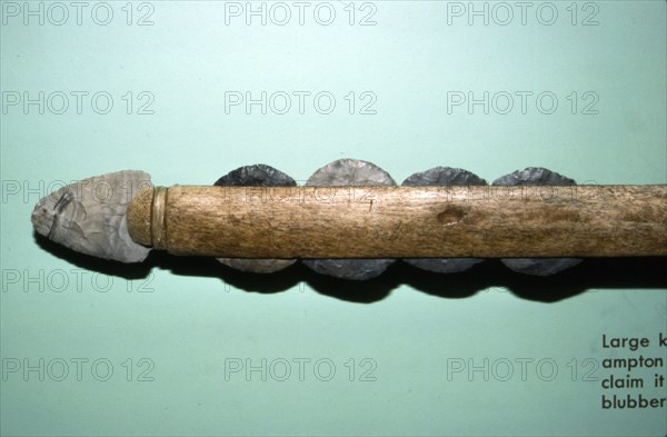 Large Knife from grave at Southampton Island, for cutting whale-blubber, Inuit. Artist: Unknown.