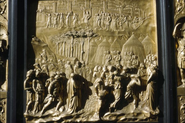 Israelities Take Jericho, detail of Baptistry Door, Florence, Italy, c15th century. Artist: Lorenzo Ghiberti.